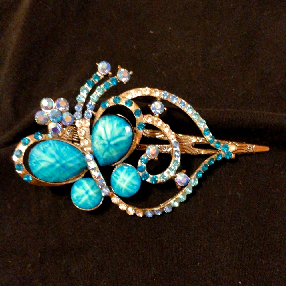 Rhinestone butterfly hair clip